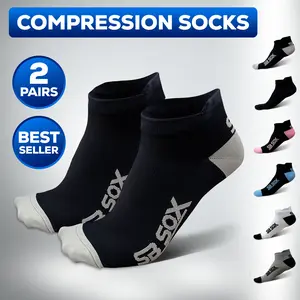 SB SOX 2-Pair Lowcut Compression Running Socks for Men & Women - Best Socks for All Day Wear, Athletic, & Travel