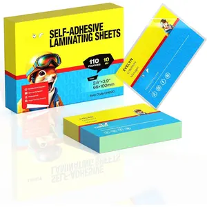 10mil Thicker Self Sealing Laminating Pouches Business Card Size, for 2.6x3.9" Cards,  for Restaurant IDs, School Badges, Event Credentials - No Laminator (110-Pack Bulk)