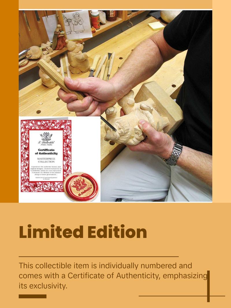 Three Kings Santa Hand-Painted WOODCARVED Masterpiece by G. DeBrekht - Nativity Holiday Decor - 210223SE