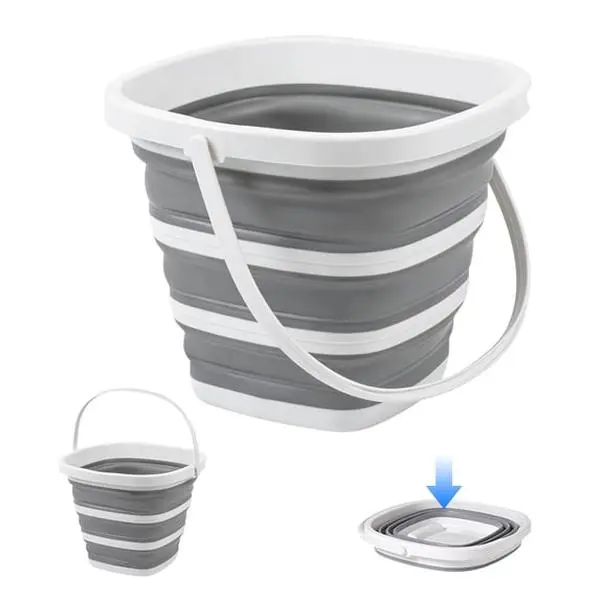 Lightweight 10L/2.6gal Collapsible Laundry Bucket, Foldable Home Care Bucket with Handle