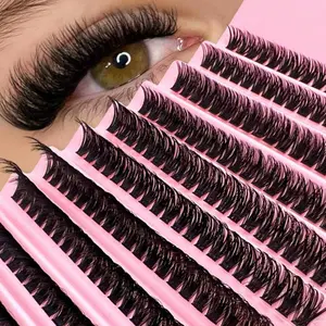 200pcs D Curl DIY Eyelash Cluster, 80D Cluster Eyelashes, 0.07mm D Curl 8-16mm Mixed Natural Eyelash Extensions, Thick And Lengthening Cluster Eyelashes, Suitable For Beginners At Home Lash Clusters, Diy False Eyelashes, Diy Volume Eyelashes