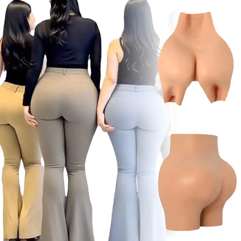 Women's Seamless Silicone Padded Butt Lifter Underwear, High-Elastic Invisible Shaper Shorts with 0.8-2.6cm Hip Enhancement Pads, Shapewear, Lady, Female, Butt Lifting, 0.8Cm Thickness, Thick Padding, Seamless Look, Booty, Style, Sporty Chic, Edible Silic