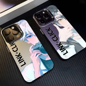 Anime Link Click Cool Phone Cases For iPhone 17 16 15 14 13 12 11 Promax Pro Air Plus Matte Multicolor Laser Metallic Aurora Cover