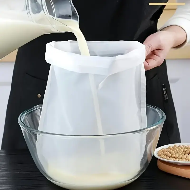2pcs Premium Nylon Nut Milk Bags - Reusable Food Grade Fine Mesh Cheesecloth for Almond & Soy Milk, Cold Brew Coffee Filter, Durable Kitchen Accessories, Nut Milk Preparation, Versatile Kitchenware, Highquality Craftsmanship, Compact Kitchen Tool,  DIY