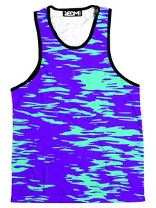 Purple Mint Rave Zebra Stripe Men's Tank