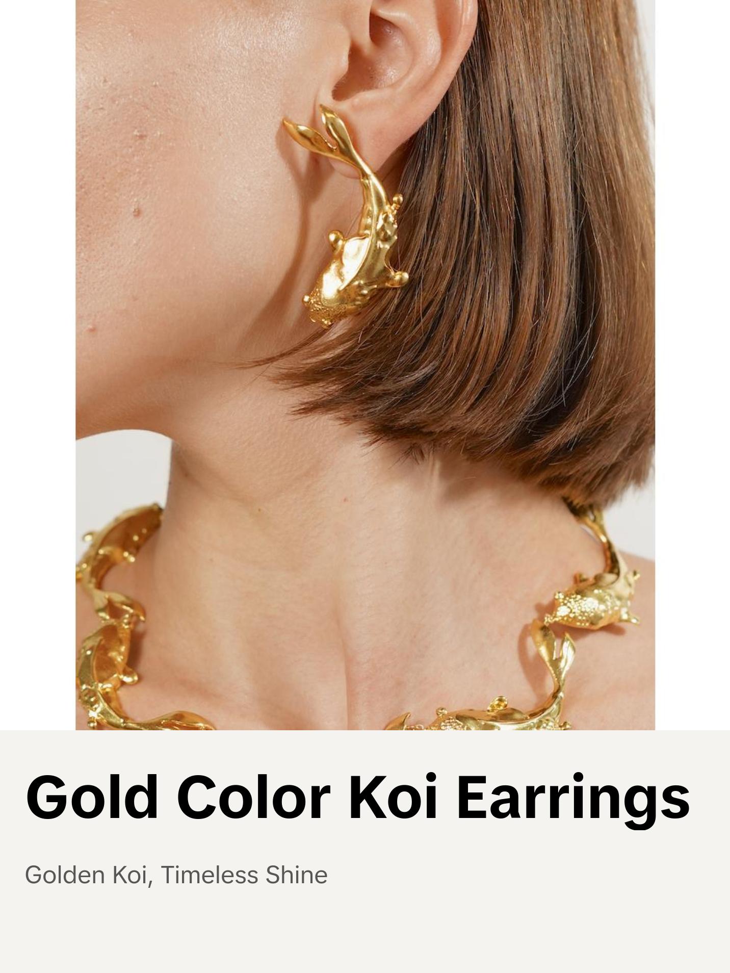 Gold Koi Fish Earrings