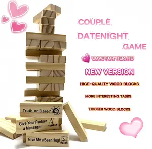 Stacking-tower game,Block tower game for dating,Gift for Friend,Best Game for Party.Date Night.（Valentine's Day must-haves）Valentines gift for bf&gf.gift giving among adults（graduation gifts）