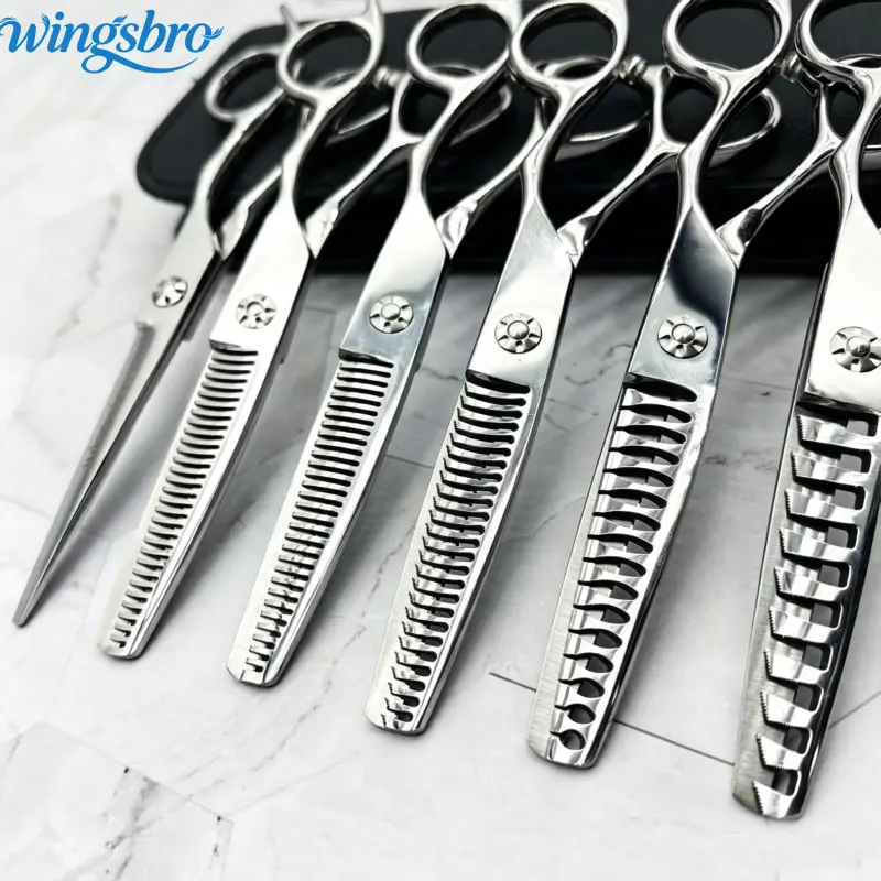 wingsbro Professional Hair Thinning Shears, 6.7-Inch Stainless Steel Texturizing Tool for Blending, Barber Accessories & Salon Supplies, Thin Hair, 6.7" Size, Salon/Barber, Diy Enthusiasts, Hair Styling