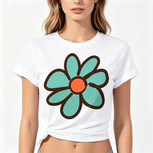 "Large Flower Aesthetic Print" Y2K Floral Graphic Tee |   Comfy Breathable Spring Trend Soft Girl Streetwear Top