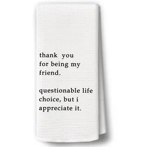 Funny Sarcastic Humorous Kitchen Towels Decor - Funny Dish Towel with Saying Hand Tea Towels, Hostess Friendship Gifts for Christmas Dish Towel Dishcloths Decorations for Kitchen, 16"x24"
