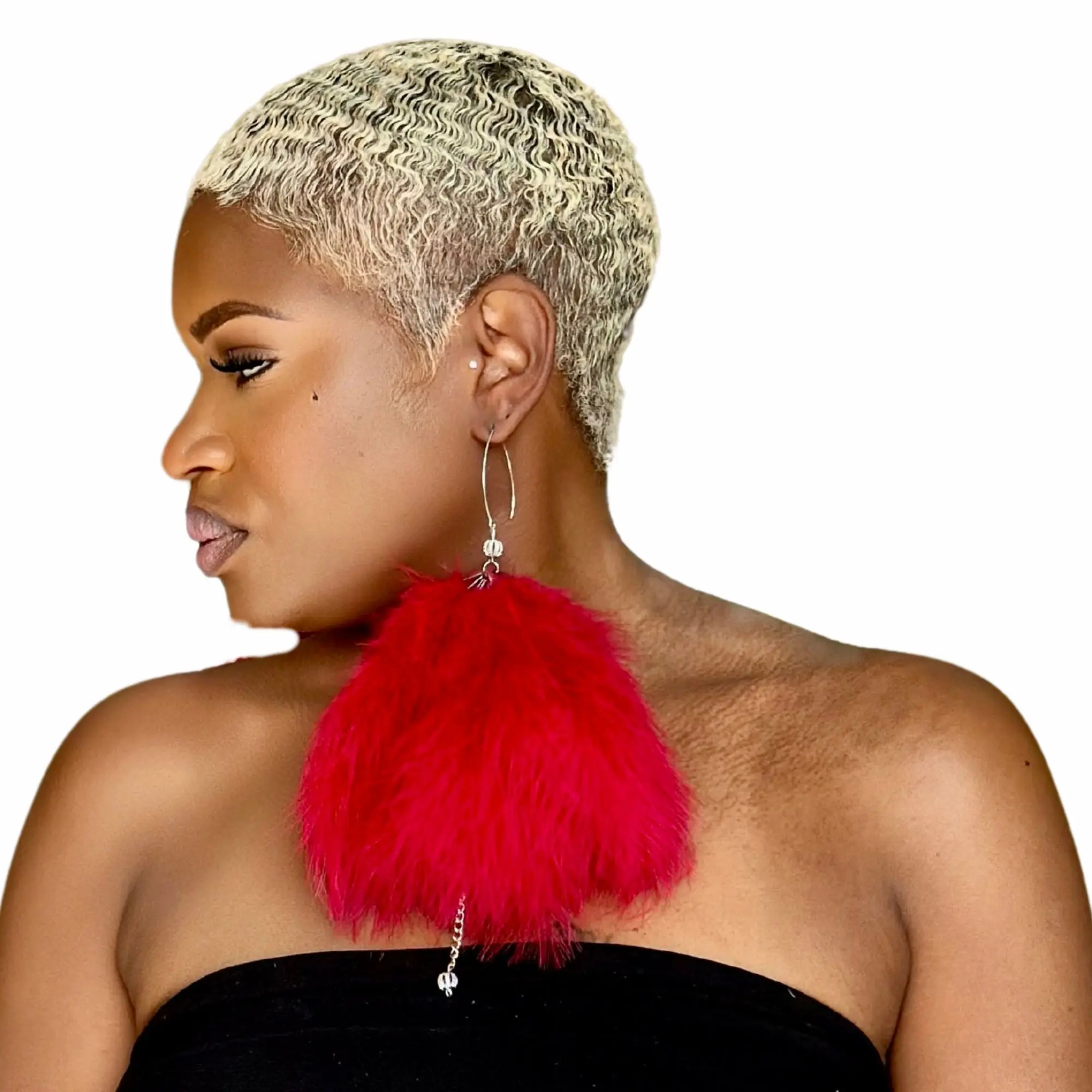 PLUMA RED - MY FEATHER EARRINGS STYLISH CHIC ELEGANT