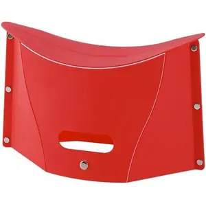 Hardware tools Wind Tour Portable Folding Stool Outdoor Camping Plastic Chair Ultra-Thin Paper Short Stool Used As Shopping Basket (Red)