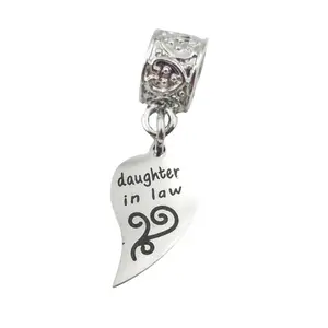 "Daughter-in-law" Half Heart Clip-on Charm