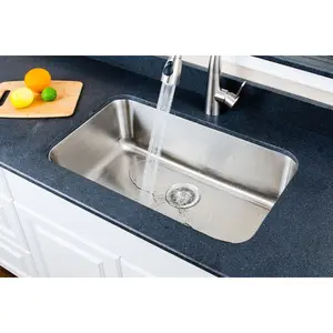 Wells Sinkware CMU3018-9-16-1 30 in. 16 Gauge Undermount Single Bowl Stainless Steel Kitchen Sink with Grid Racks & Basket Strainers