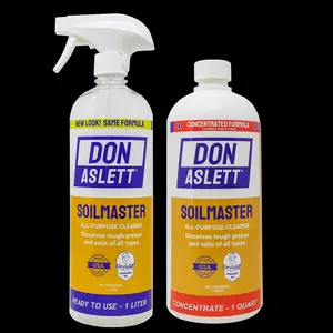 Don Aslett SoilMaster Concentrate and Empty Bottle – Degreaser