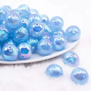 20mm Light Blue Opalescence Bubblegum Bead