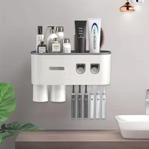 Automatic Toothpaste Dispenser, Toothbrush Holder, Bathroom Essentials, Convenient Morning Routine Tool, Space-Saving Design