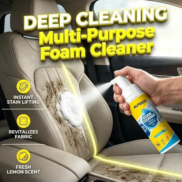 4-in-1 Multi-Enzyme Foam Cleaner, All-Purpose Deep Cleaning Spray for Car Interior, Kitchen Grease, Bathroom Tiles, Sofa Upholstery