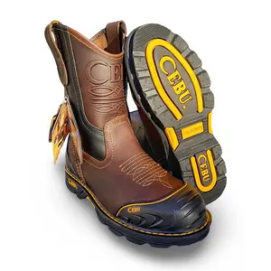 Cebu | Mens FARMER Brown Work Boots Cebu | Mens FARMER Brown Work Boots