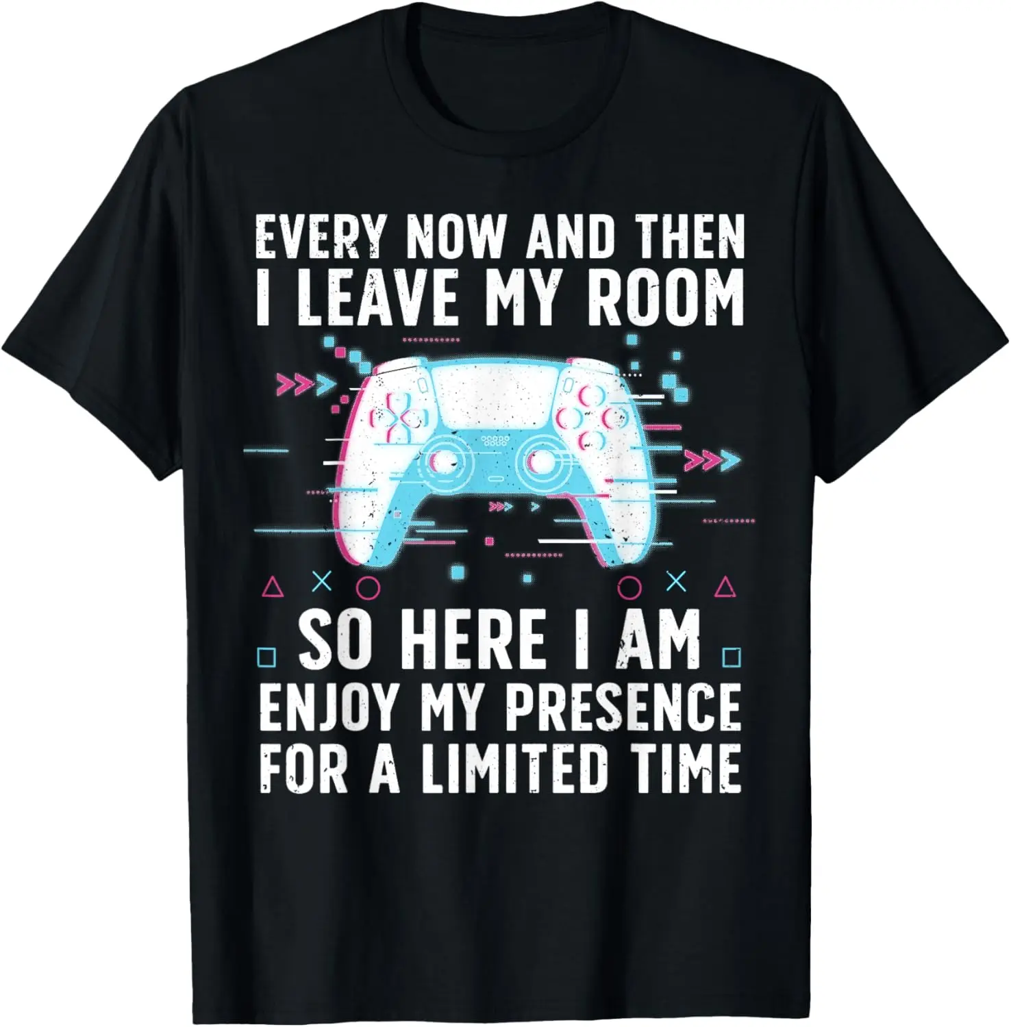 Women's 100% Cotton Short-Sleeve Casual Distressed Round Neck Graphic T-Shirt, Funny Gamer Art for Video Game Enthusiasts