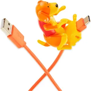 Dog Charging Cable Dog Smartphone Funny USB Cable USB Data Transmission Mini Graduation Season Gift Presents for Charging of Mobile Phones, Only Compatible with Type-c(Orange,Cute Style)