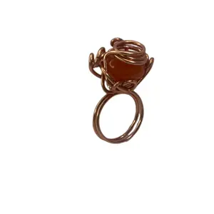 Carnelian Agate   Copper Ring