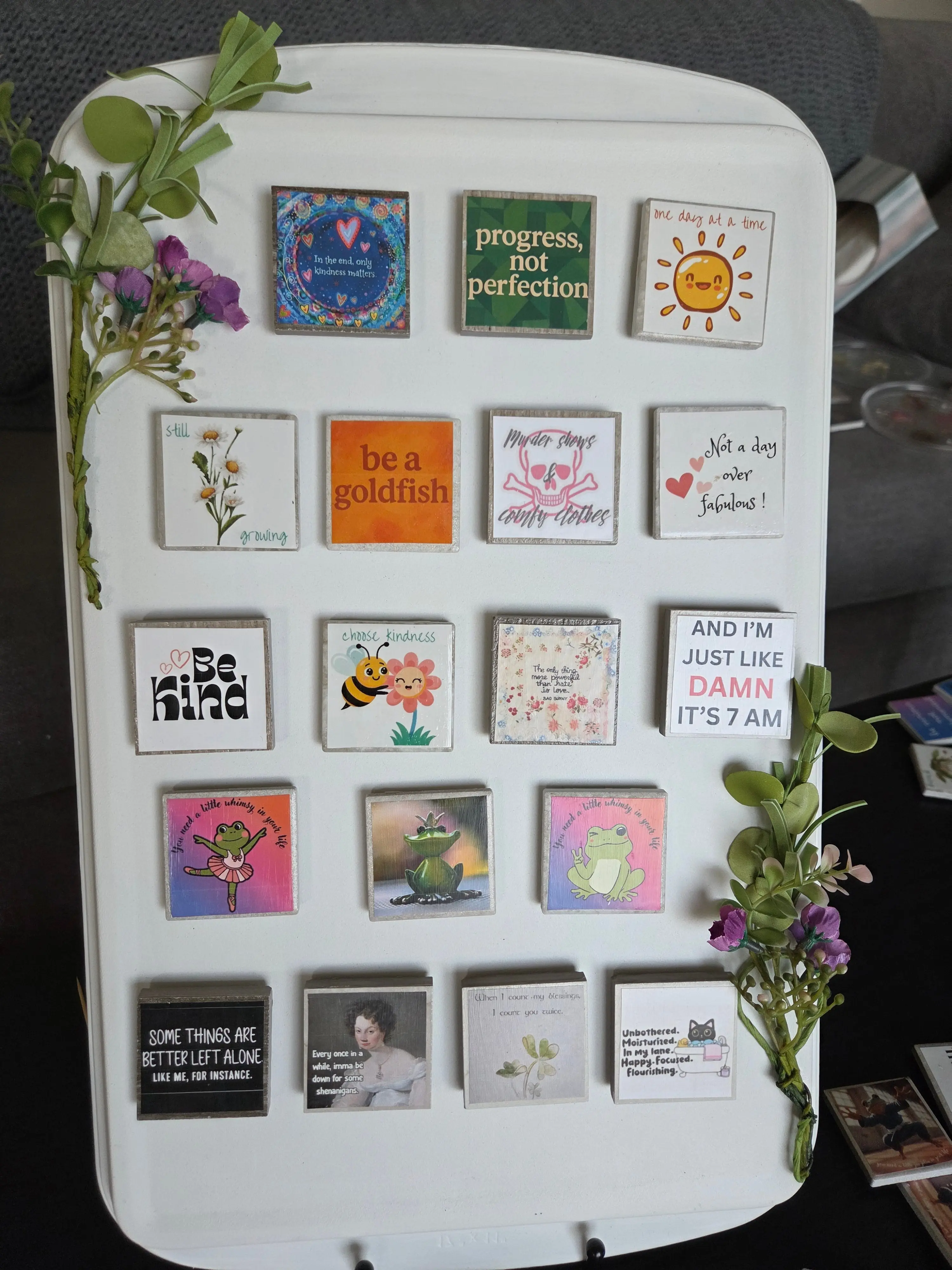 Inspirational & Funny Handmade Magnets | Positive Quote Fridge Magnets | Cute Frog, Bee & Sarcastic Decor Gifts | Motivational Magnet Collection