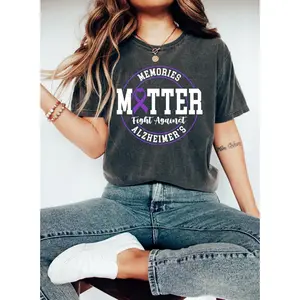 Alzheimer's Awareness Memories Matter Shirt, Purple Ribbon Shirt, Alzheimer Support Shirt, Alzheimer Caregiver Gifts, Funny Sarcastic Graphic Tees