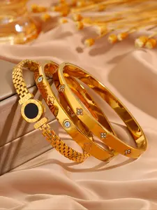 French Luxury Classic Bracelet Set, Stainless Steel Fashion Accessory, Perfect Birthday Gift & Vacation Wear, Casual Style