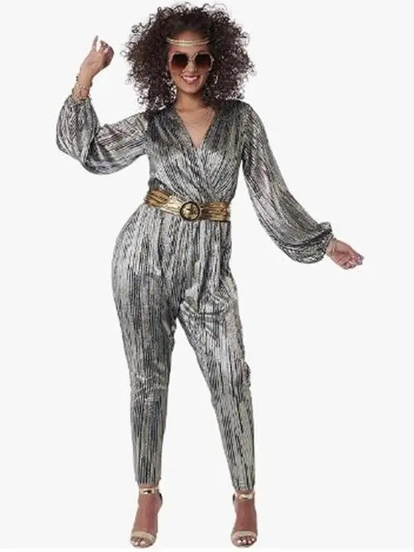 Super Nova Disco Jumpsuit - Gold Accessories - Costume - Women - 5 Sizes