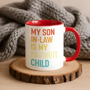 My Son-In-Law Is My Favorite Child Funny Mother's Day Father's Day Gift Navy Accent Coffee Mug