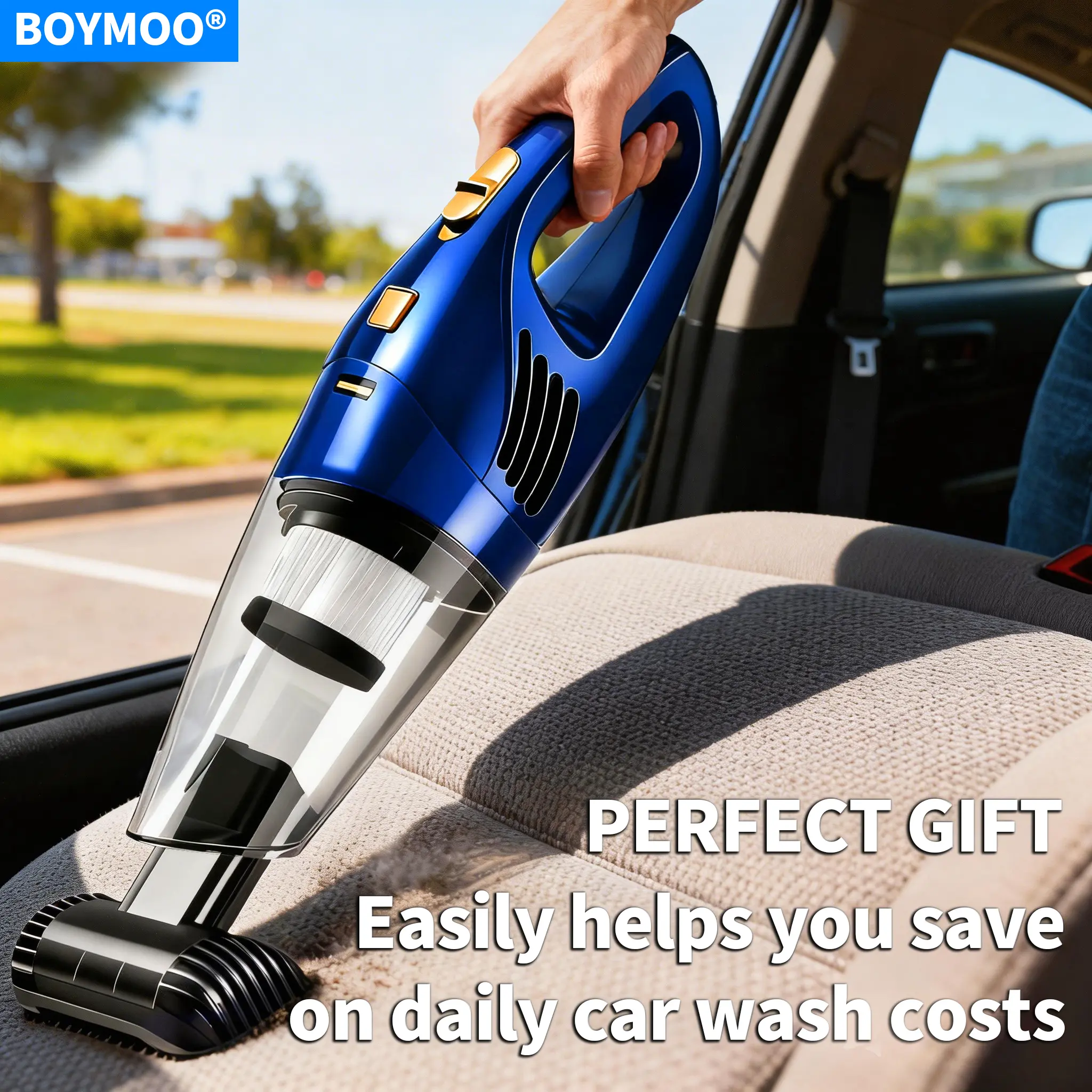 Ultimate car cleaning handheld portable vacuum cleaner, high-suction cordless car vacuum with extension hose, professional interior, seat, and floor mat cleaning kit—an ideal gift for car owners.