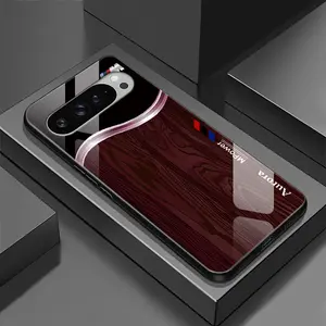 Suitable for [Google Pixel 9 Pro Xl] wood grain mobile phone case, high-value glass shell, personalized business style mobile phone case, simple new mobile phone case-888