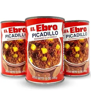 El Ebro Cuban-Style Picadillo (Beef Hash) Canned Ambient Food, 15 Oz, Pack of 3, Instant Meal Component Compatible with Rice