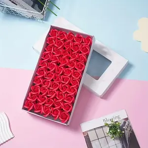 50 Artificial Rose Flowers, Plastic Soap Scented Eternal Roses, Wedding Valentine's Day Party Decorations, Birthday Graduation Gifts