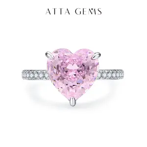Vintage Heart 10*10mm Ice Cutting Lab Grown For LOVE Pink Cubic Zirconia Valentine's Day Gift Anniversary CR001 Jewelry