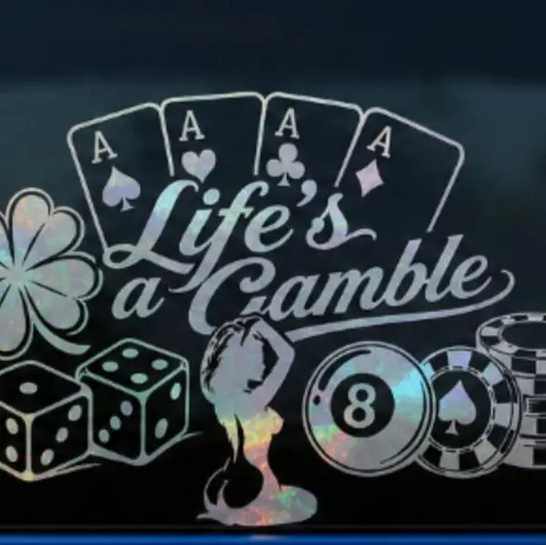 Life is a Gamble Blue Collar Emblem Decal #2, Durable Automotive Vinyl Sticker with Strong Adhesive, Fits Cars, Trucks, Motorcycles