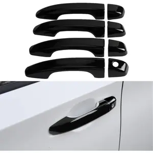Car Door Handle Cover Compatible for 2018 2019 2020 2021 2022 Honda Accord Accessories Black Door Handle Protector (Without Keyless Entry Holes)