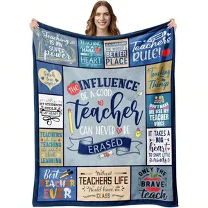 Teacher appreciation gifts, the best teacher's day gifts from students to teachers, creative teacher gifts at the end of the school year, teacher gifts on the graduation day, blankets for the start of the school year, super soft flannel printed blankets