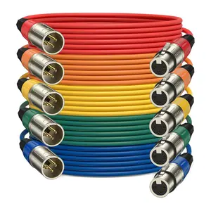 XLR Microphone ,  Plated Heavy Duty Balanced 3 Pin XLR Male to Female Colored Mic Cables Speaker Cord for Mixer, Amplifiers, Recording, 5 Pack, 6 ft