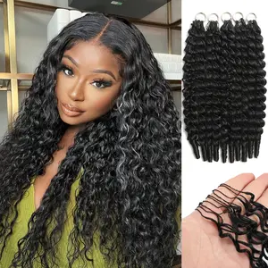 [Blend]Simiea Hair Burmese Curly Crochet Hair,16 inch 100％ Pure Protein Silk Blend Human Hair,Spiral Ends and Knotless Pre-Separated Feather Crochet Hair for Women,4 to 5 Packs for Full Head Recommended
