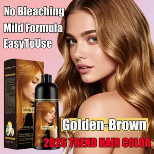 Golden-Brown 3-in-1 Hair Dye Shampoo,Covers gray hair in a single wash; effectively colors even dark hair,Get it done in just minutes—gentle on hair and long-lasting,Suitable for both men and women—safe and convenient.