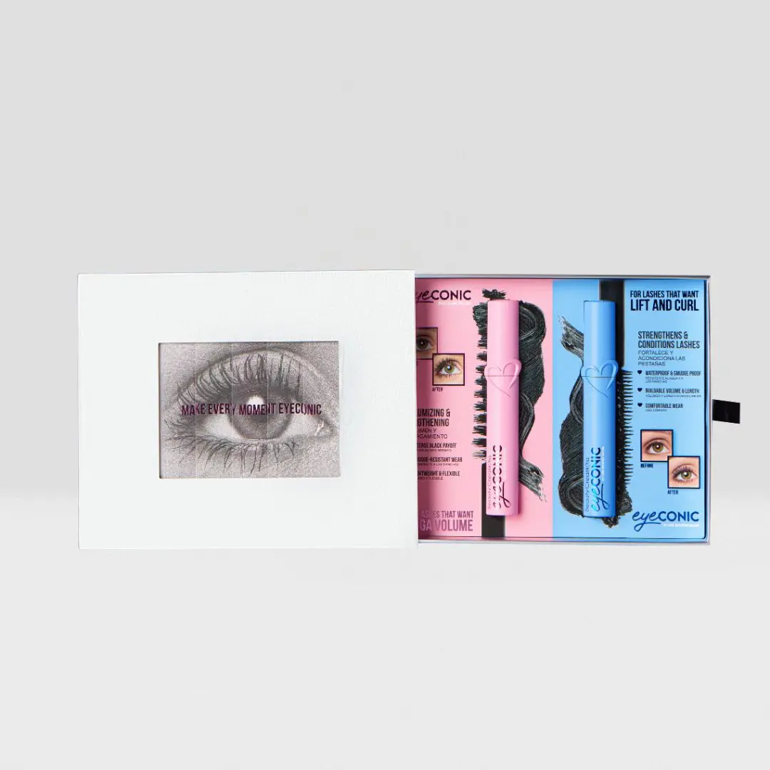 Eyeconic PR Mascara - Wax-Infused, Ginseng-Enhanced, Oil-Free, Lightweight, Water-Proof Cosmetic for Daily Use, Blends Smoothly for Fuller Eyelashes