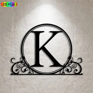 1pc Monogram K Metal Wall Art, Elegant Monogram K Statue Mural, Ideal Gift for New Year, Christmas, Personalized Decor Enthusiasts,  Wall Sculptures, Perfect for Living Room Wall & Garden Fence, Unique Customizable Home Accent