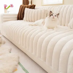Simple Pattern Imitated Cashmere Sofa Cushion, Soft Sofa Protector, Skin-Friendly, Child Friendly, Anti-Scratch, Multi-Scene Use, Easy Clean, Pet Friendly