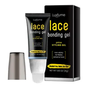 Luxfume Lace Bonding Gel for Wigs - Alcohol-Free, Waterproof Styling with Strong Hold, Natural Finish for All Hair Types, Skin-Safe Haircare Gentle Curl Defining Mousse Clear - Crystal