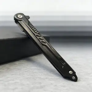 EDC Folding Pocket Knife，slim and lightweight, Black Stainless Steel Utility Tool with Leather Sheath, Portable for Camping, Hiking, Everyday Carry, Outdoor Survival Gear, ideal gift for men, adventures, outdoor enthusiasts