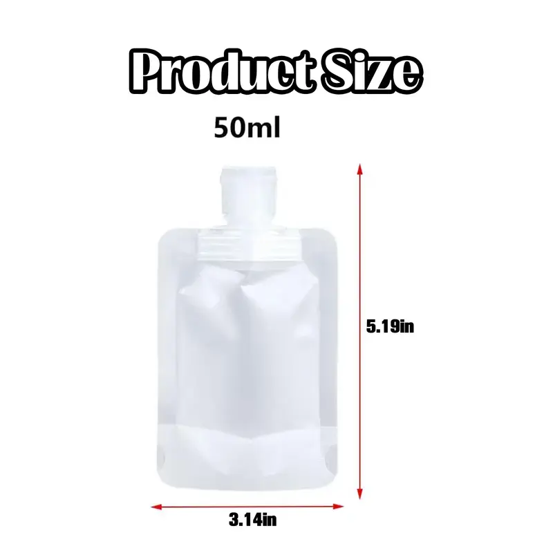 12-Pack Lightweight Durable Plastic Travel Dispenser Bags with Spout Pouches, Thick Portable Cosmetic Bottles for Lotion, Shower Gel, Shampoo Sealed Storage Containers