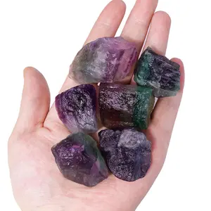 Natural Rainbow Fluorite Stone, 1 Count Handheld Crystal Stone, DIY Jewelry Accessories, Aromatherapy Diffusers & Home Decor, Real Shiny Stone