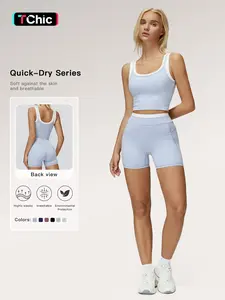 Women's Two-Piece Colorblock Yoga Set, High-Waisted Ribbed Casual Fitness Sportswear for Gym, Versatile Gym Workout, Athleisure Wear Set